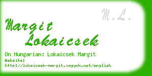 margit lokaicsek business card